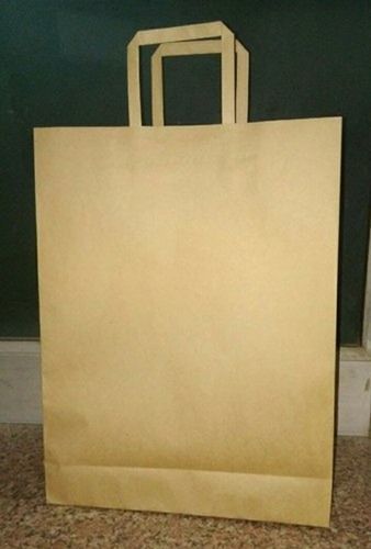 Brown Flat Handle Paper Carry Bag