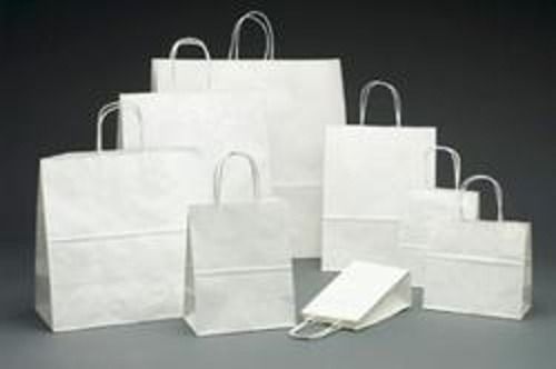 Multicolor Rope Handle White Paper Bag