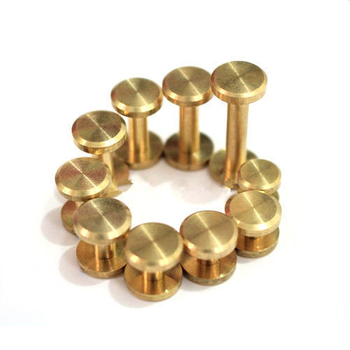 Golden Glass Railing And Window Fitting Brass Studs