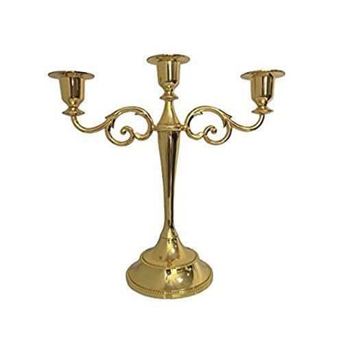 Brass Candle Sconces - Polished Golden Finish, Elegant Decorative Piece in Box Packaging, Weighs 150-200g