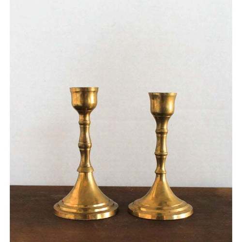 Brass Candle Sconces - 42x42x63 cm, Golden Cylindrical Table Top Decoration