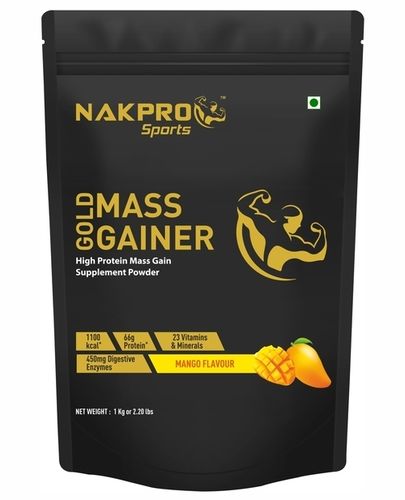 Gold Mass Gainer Protein Powder Supplement With Digestive Enzymes Vitamin And Minerals Mango (Nakpro Sports)