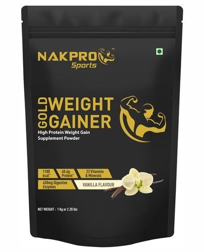 Gold Weight Gainer Protein Powder Supplement With Digestive Enzymes Vitamin And Minerals - Vanilla (Nakpro Sports)