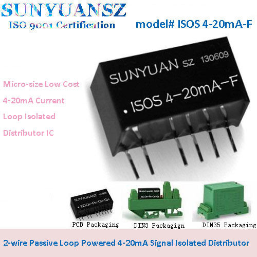 Black Micro-Size Low Cost 4-20Ma Current Loop Isolated Ic 2-Wire Passive Loop Powered 4-20Ma Signal Isolated