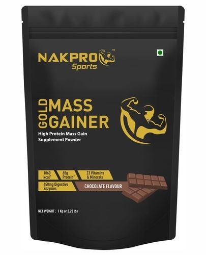 Nakpro Sports Gold Mass Gainer Protein Powder With Digestive Enzymes Vitamin And Minerals - Chocolate