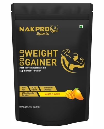 Nakpro Sports Gold Weight Gainer Protein Powder With Digestive Enzymes Vitamin And Minerals - Mango