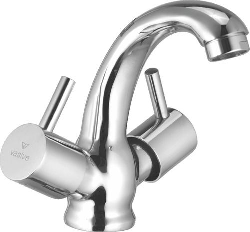 Stainless Steel Pipez Center Hole Basin Mixer Without Pop-Up Waste With Braided Hoses