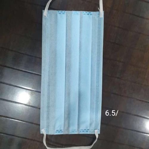 3 Ply Face Mask - Non Woven Material, Blue Color | Hypoallergenic, Very Low Breathing Resistance, Nose Bar Adaptable, High Filtration Capacity, Perfect Fitting for Health Care Staff