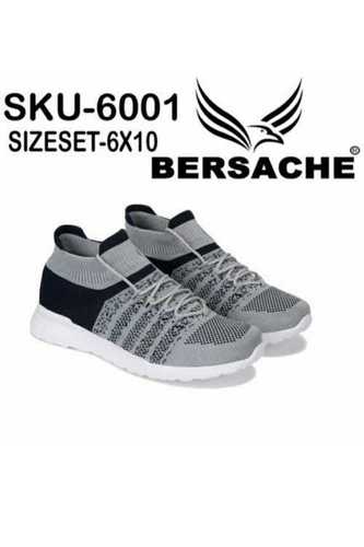 Grey & Black Mens Socks Style Casual Shoes