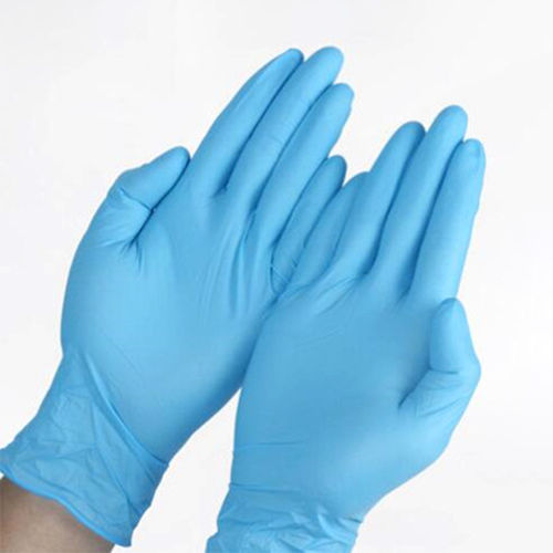 Blue Safety Hands Medical Nitrile Disposable Gloves