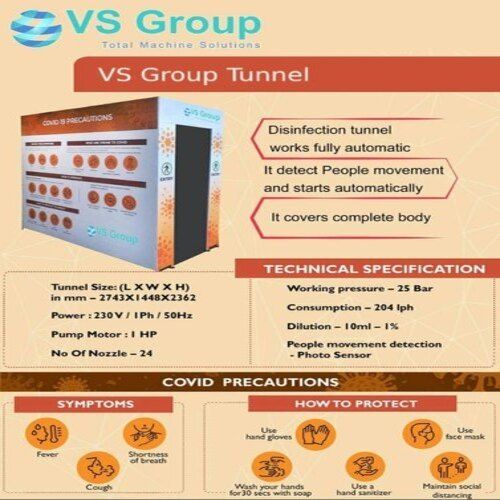 24 Nozzle Human Sanitizer Tunnel Dimension(L*W*H): 3*3*8 Foot (Ft)