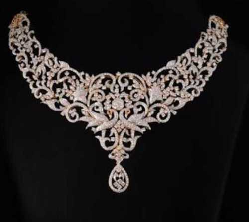 Designer Diamond Necklace Sets Size: Custom