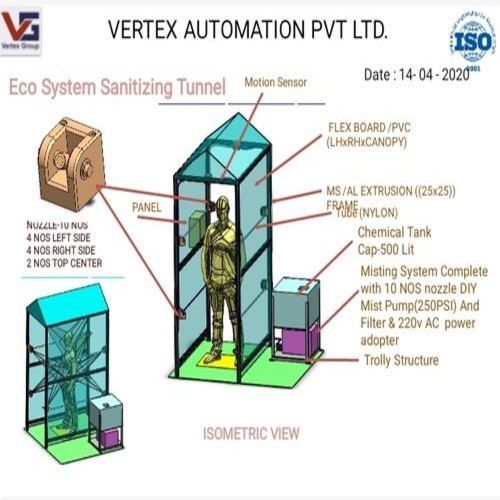 Eco System Human Sanitizing Tunnel Dimension(L*W*H): 10X4X7.5 Foot (Ft)