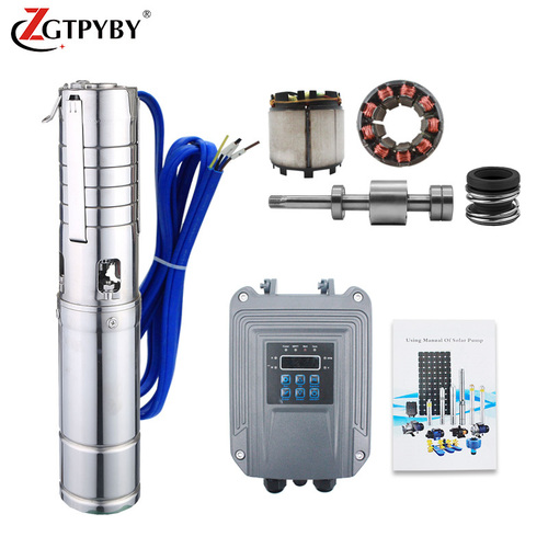 Solar Powered Water Pump - Stainless Steel, 1 HP, 3 Meter Cable | High Efficiency, Easy Movement, Auto-Protecting, Multi-Power Choices