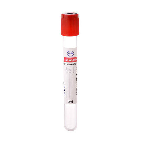 Plastic Red Cap Plain Blood Collection Tube