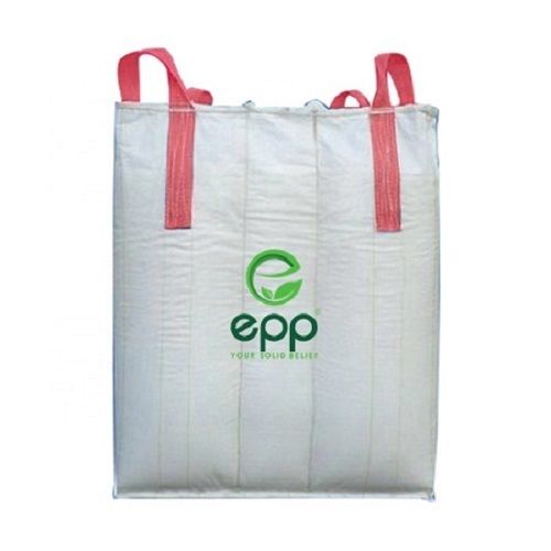 White Tubular Big Bag With Flat Bottom And Open Top