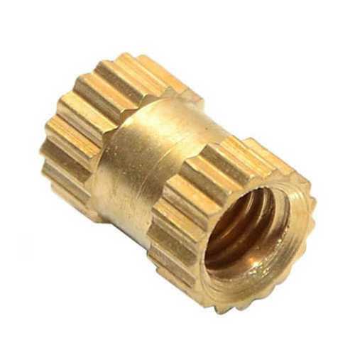Brass Knurling Insert - Polished Finish, Round Shape, Golden Color | Durable, High Strength, Ideal for Industrial Applications