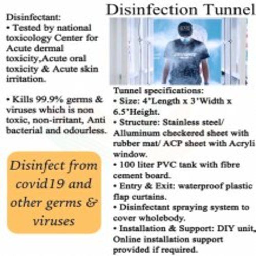 Disinfectant Tunnel Chamber For Humans Application: Sanitizing