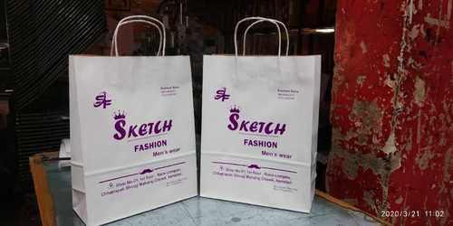 White Customized Shopping Paper Bags