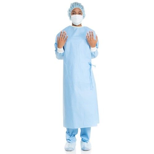 Blue Plain Disposable Surgical Gown