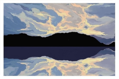 Agn Art Shadows In Moonlight - Canvas Print 24x16 Inch, Frameless Design, Abstract & Contemporary Style