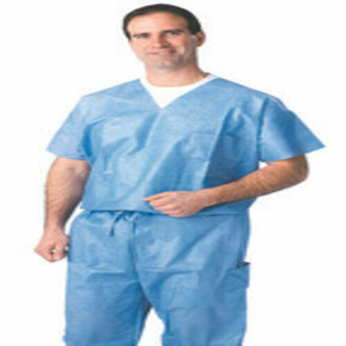 Blue Unisex Disposable Scrub Suit