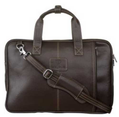 Brown Leather Laptop Bags Design: Plain