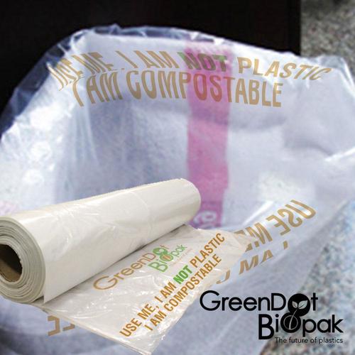 White Carry Bag On Roll - 100% Compostable