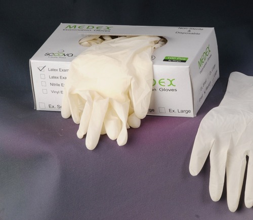 White Sterile Disposable Latex Surgical Glove