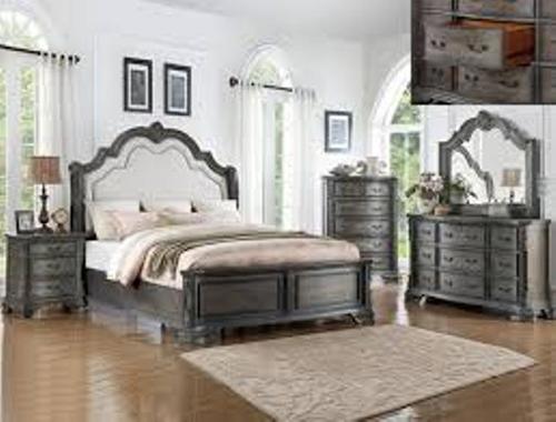 Stylish Antique Bedroom Suite - Wooden, Rectangle & Square Shapes | Optimal Durability, Alluring Look, Termite Resistance, Brown Color, 2-Year Warranty, Ideal for Indoor Use