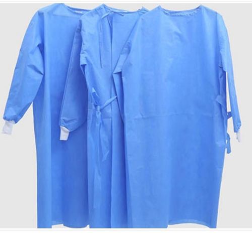 Light Blue Hospital Use Medical Non Woven Disposable Isolation Gown