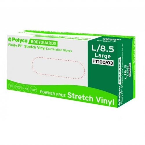 FT100 White Stretch Synthetic Polymer Powder Free Disposable Glove