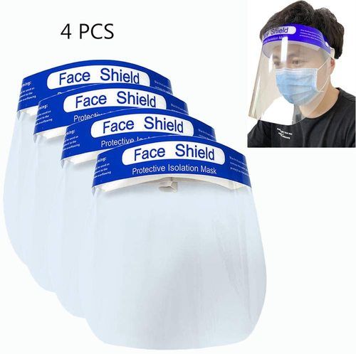 Protective Isolation Face Shield - PET + Sponge, Full Coverage for Eyes, Nose, Mouth, Adjustable Elastic Band, Mist-Free Transparency