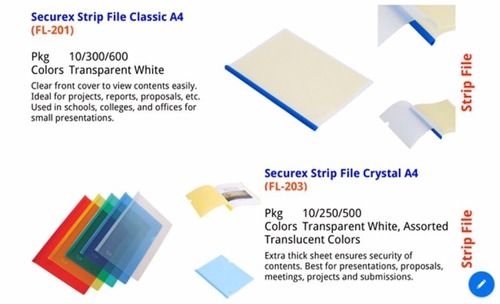 Transparent Securex Strip File Classic A4