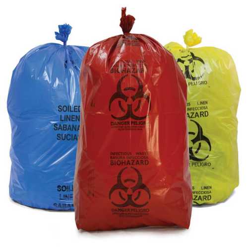 Red Printed Plastic Biohazard Bag