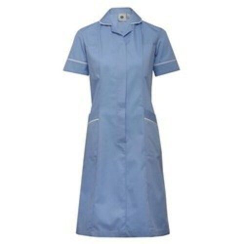 Cotton Blue Nurse Apron Long