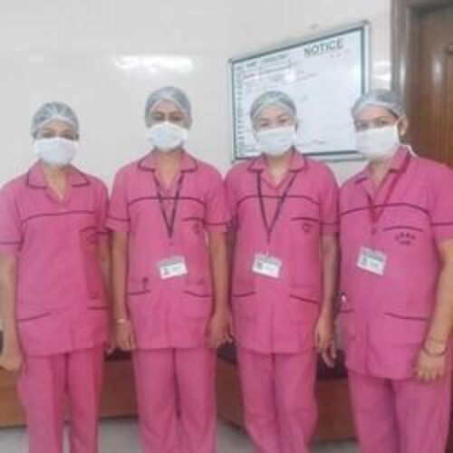  अस्पताल के लिए गुलाबी नर्स यूनिफ़ॉर्म सेट 