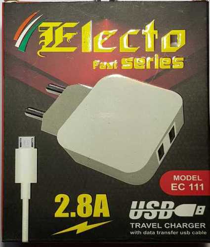 White Usb Mobile Charger 2.8A