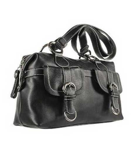 Black Imitation Leather Handbag