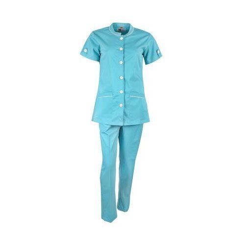 Sky Blue Plain Nurse Uniform, Size: M-Xxl