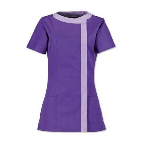 Purple Women Cotton Nurse Uniform For Hospital