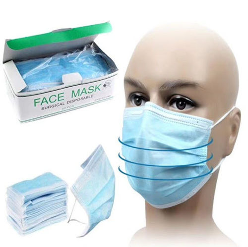 Blue Disposable 3-Ply Ear Loop Face Mask Dental