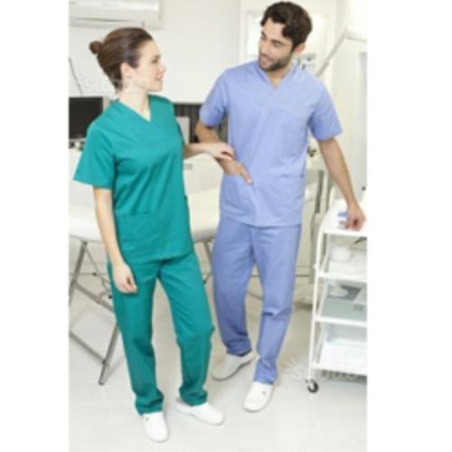 Green & Sky Blue Regular Unisex Nursing Uniform, Size: Xs To 4Xl