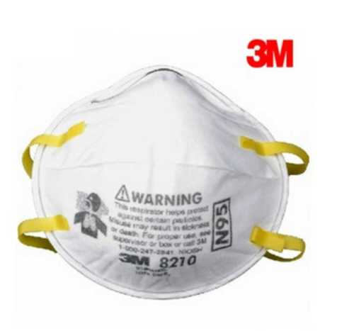 White Disposable N95 8210 Face Mask Gender: Unisex