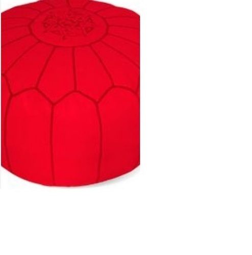 Home Furniture Designer Red Leather Pouf For Decor