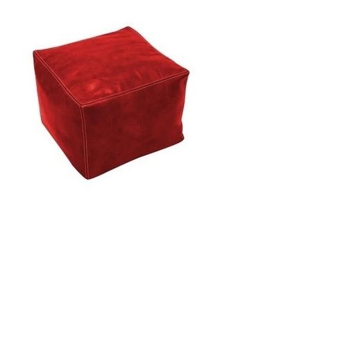 Designer Red Leather Pouf For Decor