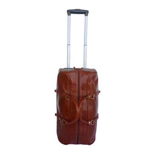 Burnish Cognac Kari Leather Trolley Bag By-01