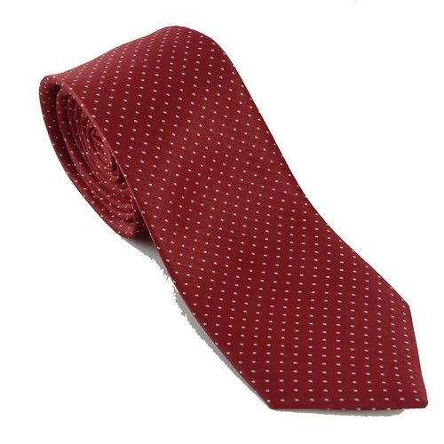 Polyester Maroon White Dot Tie