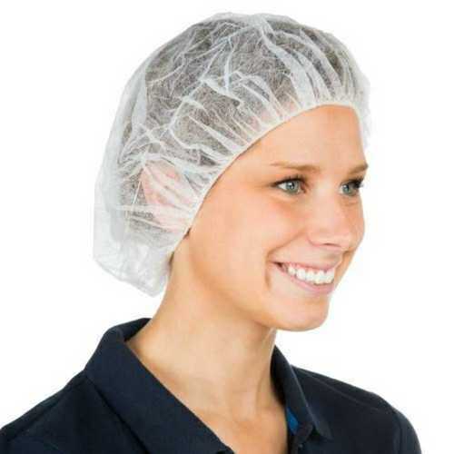 Non Woven Bouffant Cap - Surgical Grade, Adjustable Soft Elastic, Stretchable, Disposable - Ideal for Hospitals, Restaurants, Caterers, Easy to Dispose After Use