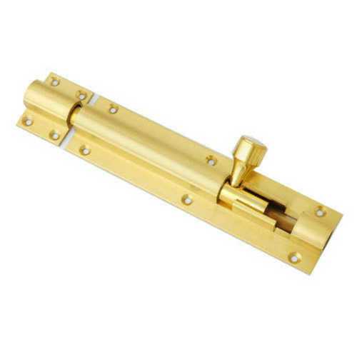 Pure Brass Tower Bolt - Corrosion Resistant, Polished Finish, Golden Color | Durable Hardware Fitting for Doors, Windows, Cabinets, and Almirahs